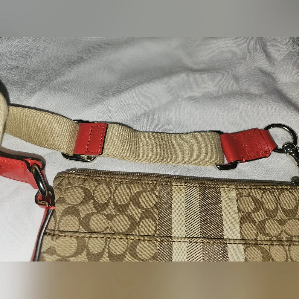 Coach Y2K Signature C Logo Crossbody Bag Orange And Tan
